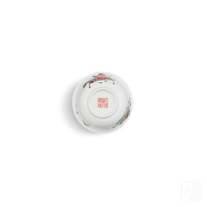 A famille-rose 'Zhang Guolao' cup, Seal mark and period of Daoguang | 清道光 粉彩張果老騎驢圖小盃 《大清道光年製》款 - 图4